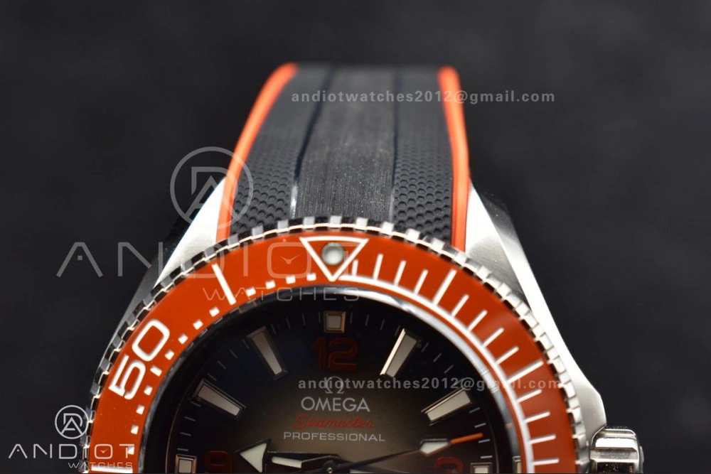 SoftTouch Seamaster 6000M Ultra Deep SS TF 1:1 Best Edition Gray Dial Orange Ceramic Bezel on Black Rubber Strap A 1075