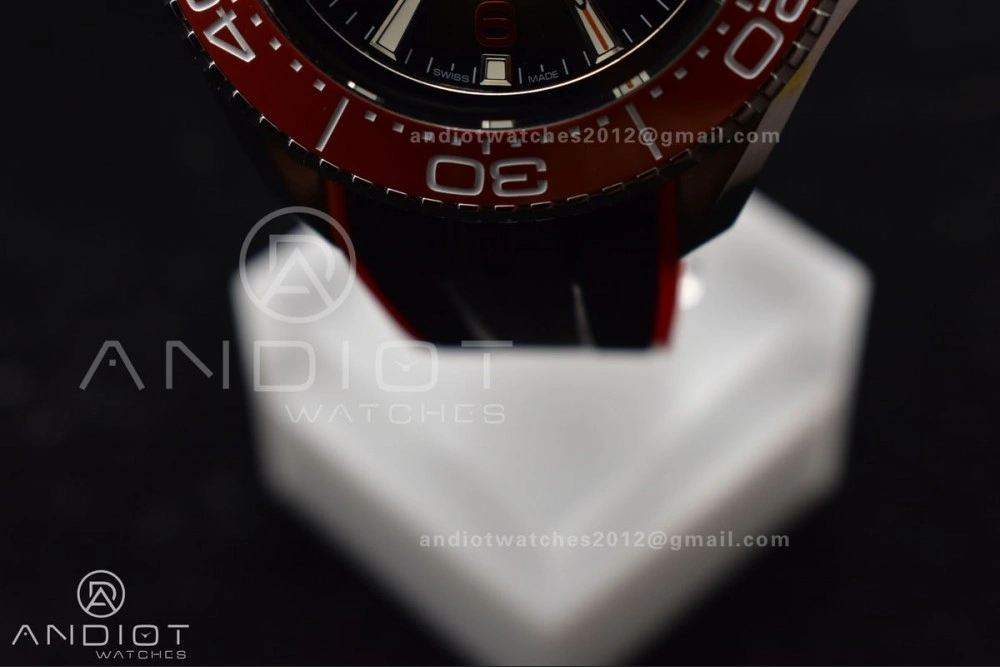 SoftTouch Seamaster 6000M Ultra Deep SS TF 1:1 Best Edition Gray Dial Orange Ceramic Bezel on Black Rubber Strap A 1075