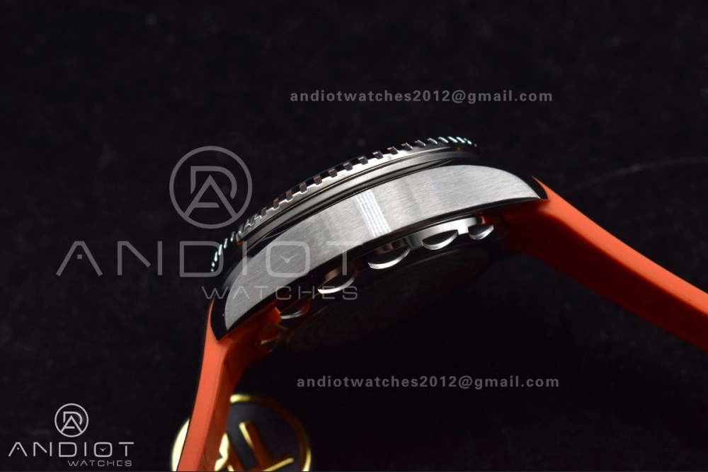 SoftTouch Seamaster 6000M Ultra Deep SS TF 1:1 Best Edition Gray Dial Orange Ceramic Bezel on Black Rubber Strap A 1075