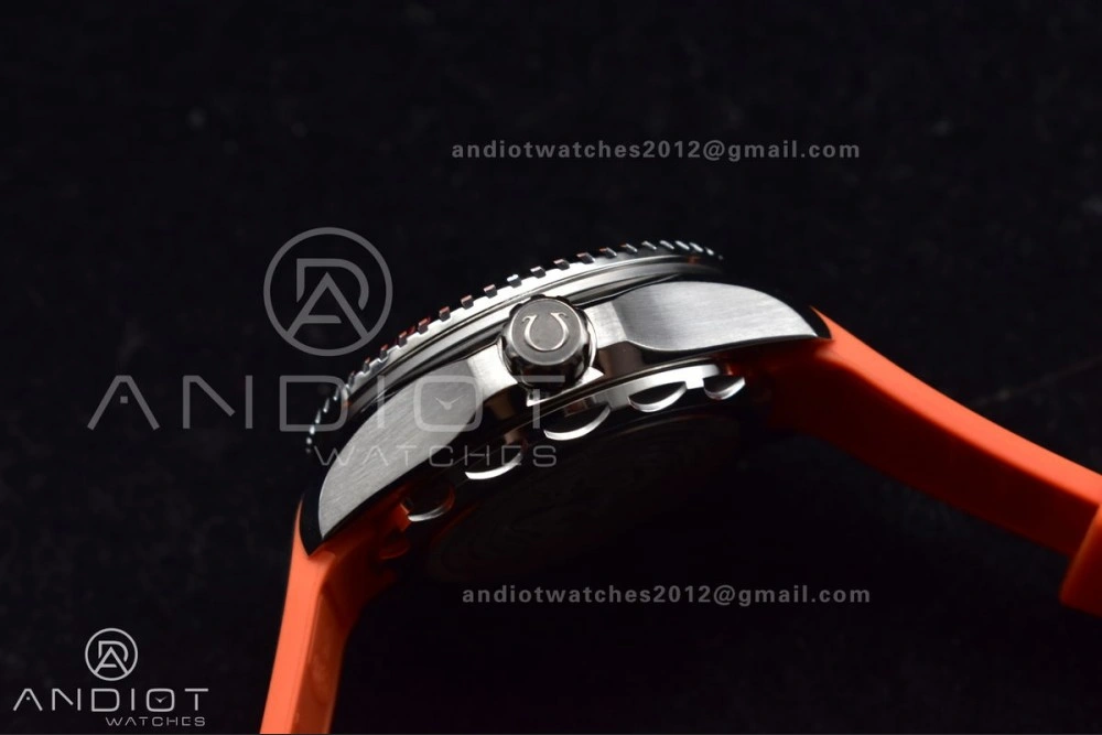 SoftTouch Seamaster 6000M Ultra Deep SS TF 1:1 Best Edition Gray Dial Orange Ceramic Bezel on Black Rubber Strap A 1075