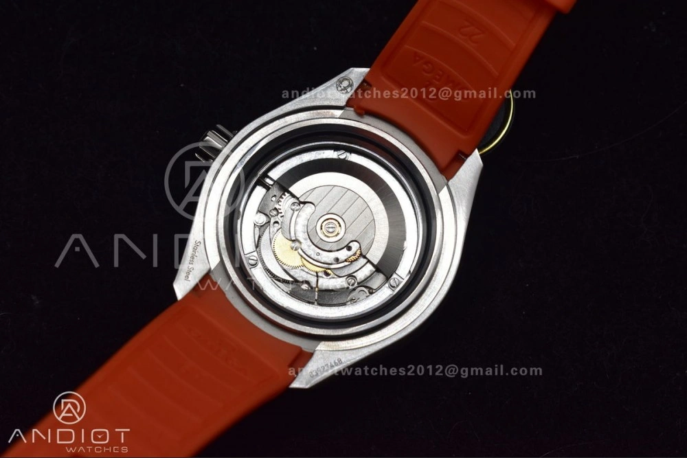 SoftTouch Seamaster 6000M Ultra Deep SS TF 1:1 Best Edition Gray Dial Orange Ceramic Bezel on Black Rubber Strap A 1075
