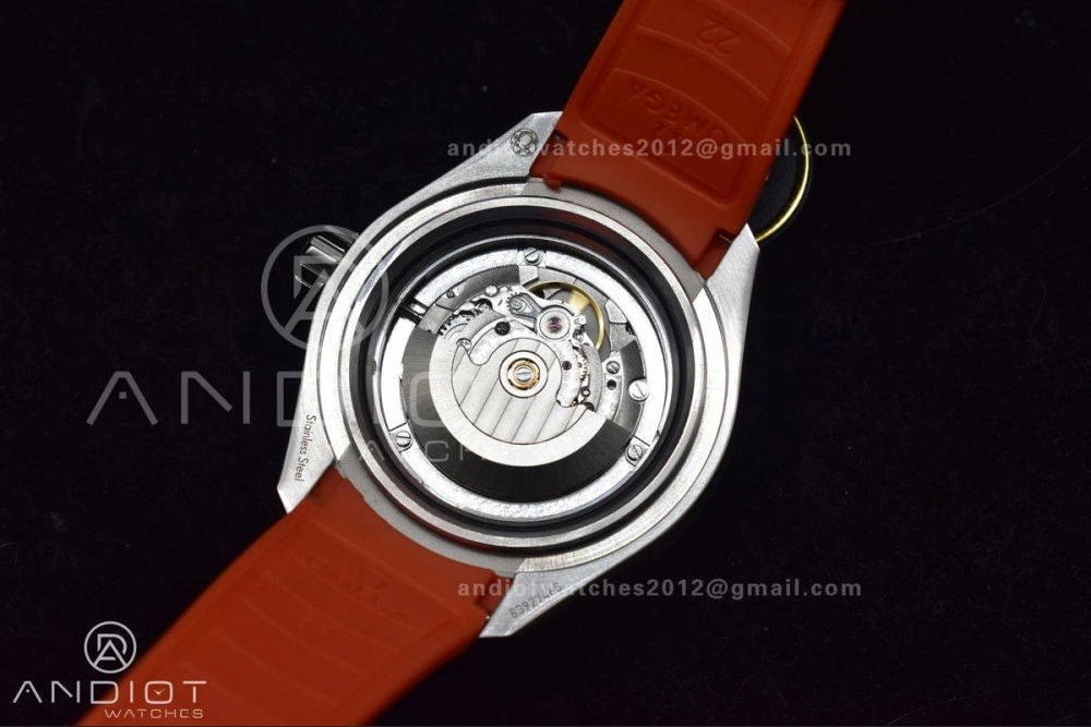 SoftTouch Seamaster 6000M Ultra Deep SS TF 1:1 Best Edition Gray Dial Orange Ceramic Bezel on Black Rubber Strap A 1075