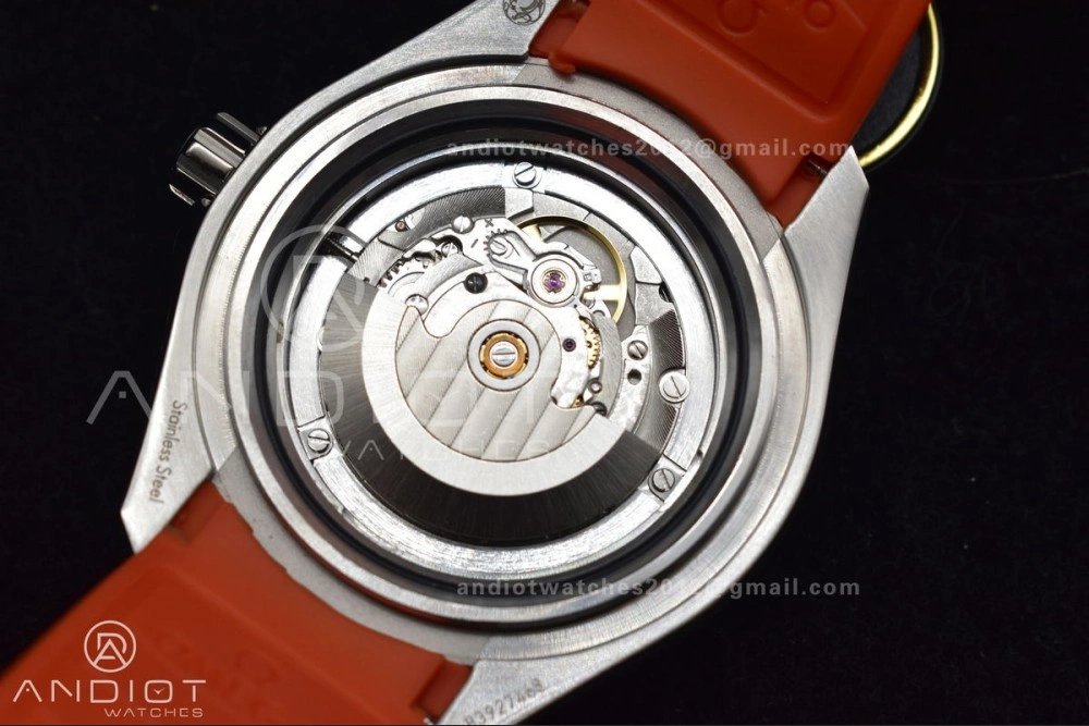 SoftTouch Seamaster 6000M Ultra Deep SS TF 1:1 Best Edition Gray Dial Orange Ceramic Bezel on Black Rubber Strap A 1075