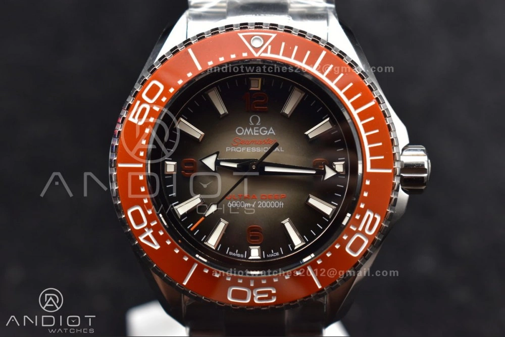 Seamaster 6000M Ultra Deep SS TF 1:1 Best Edition Gray Dial Orange Ceramic Bezel on SS Bracelet A Neat 67