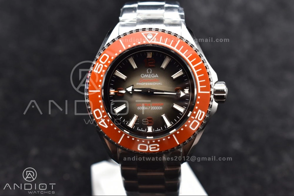 Seamaster 6000M Ultra Deep SS TF 1:1 Best Edition Gray Dial Orange Ceramic Bezel on SS Bracelet A Neat 67