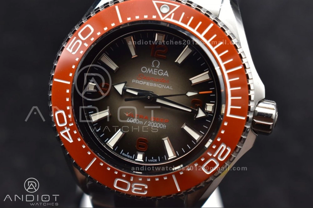 Seamaster 6000M Ultra Deep SS TF 1:1 Best Edition Gray Dial Orange Ceramic Bezel on SS Bracelet A Neat 67