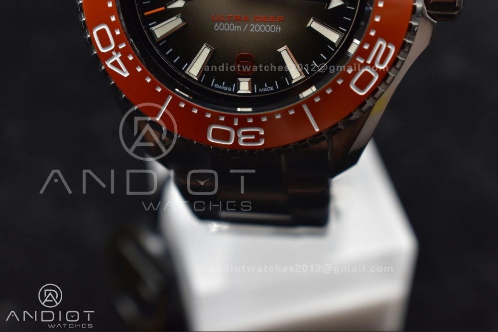 Seamaster 6000M Ultra Deep SS TF 1:1 Best Edition Gray Dial Orange Ceramic Bezel on SS Bracelet A Neat 67