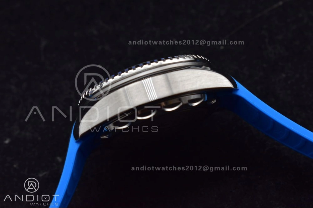 GoodFit Seamaster 6000M Ultra Deep SS TF 1:1 Best Edition White Dial Blue Ceramic Bezel on Black Rubber Strap A 1078