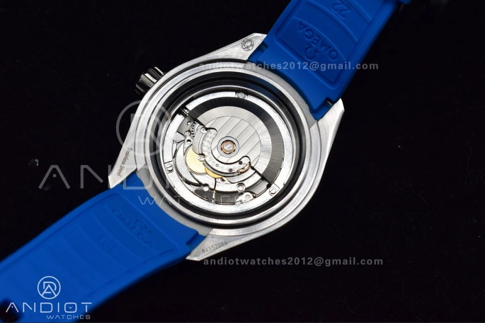 GoodFit Seamaster 6000M Ultra Deep SS TF 1:1 Best Edition White Dial Blue Ceramic Bezel on Black Rubber Strap A 1078