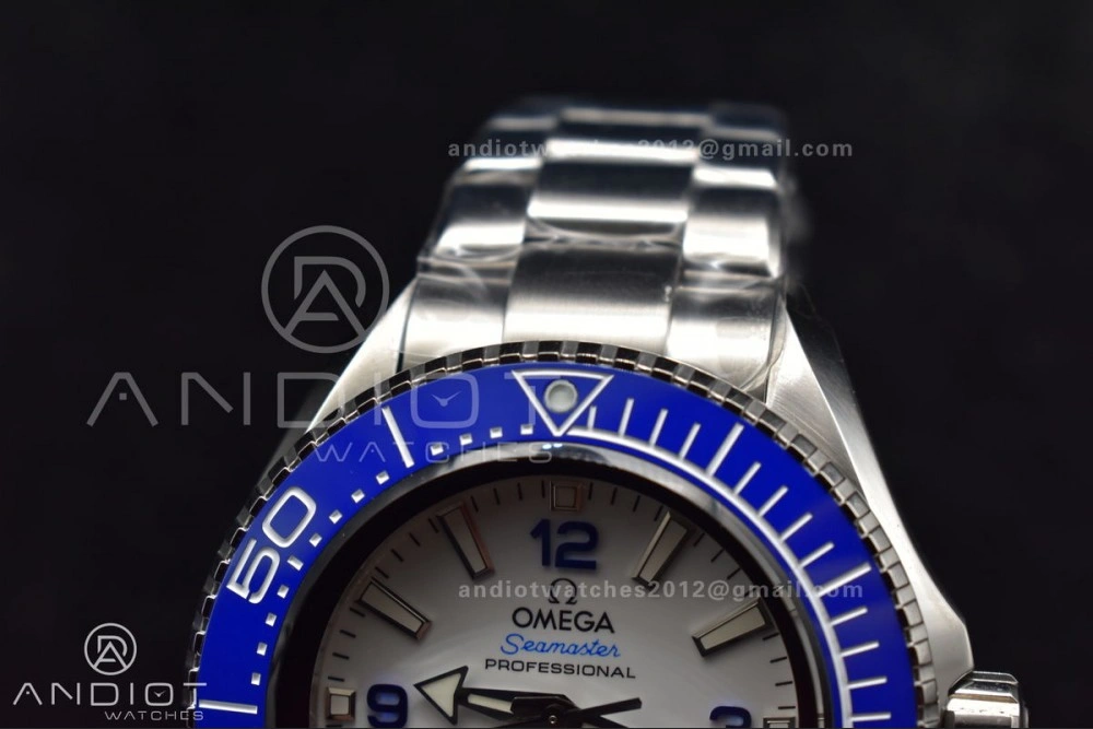 Seamaster 6000M Ultra Deep SS TF 1:1 Best Edition White Dial Blue Ceramic Bezel on SS Bracelet A Durable 70