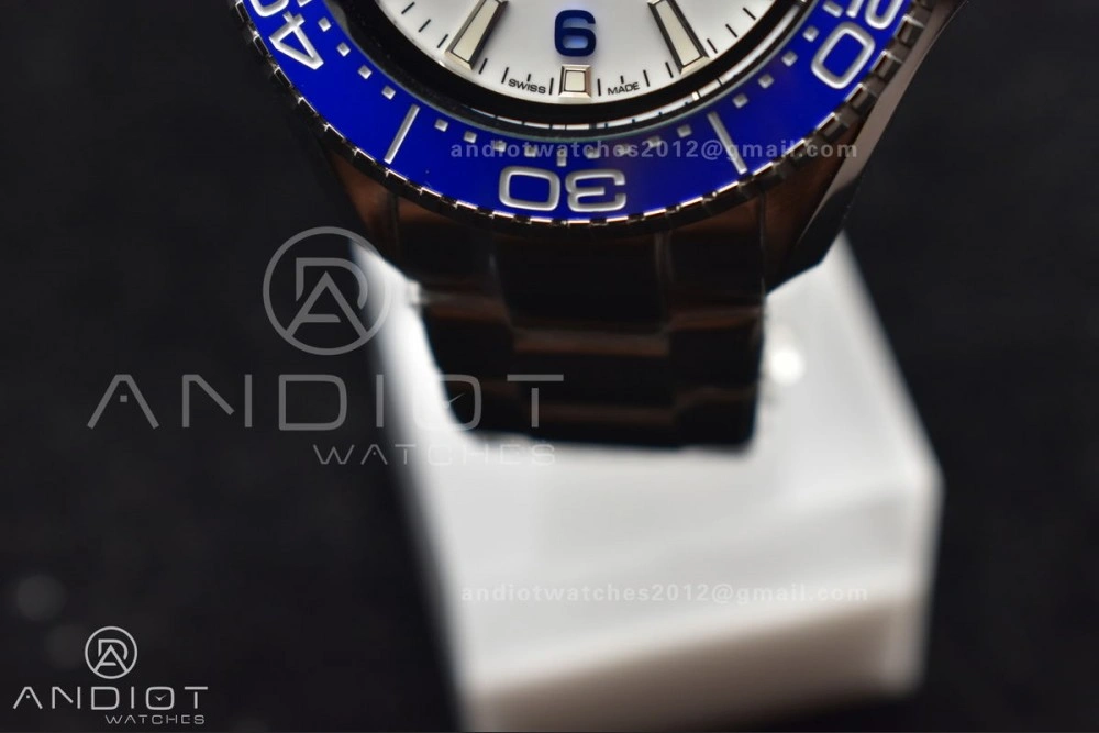 Seamaster 6000M Ultra Deep SS TF 1:1 Best Edition White Dial Blue Ceramic Bezel on SS Bracelet A Durable 70