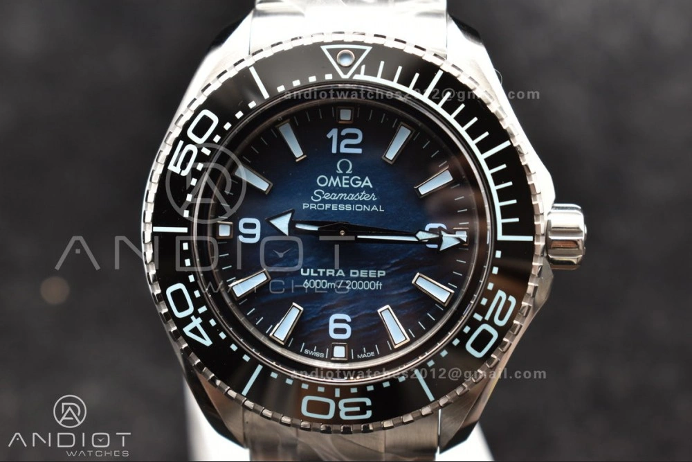 TimelessDesign Seamaster 6000M Ultra Deep SS VSF 1:1 Best Edition Summer Blue Dial on SS Bracelet A8912 Super Clone 77