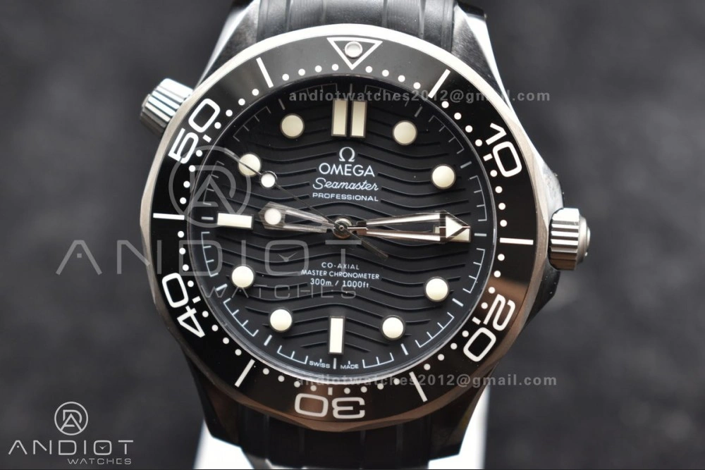 Seamaster Diver 300M PVD VSF Best Edition Black Dial on Black Rubber Strap A EasyMatch 76