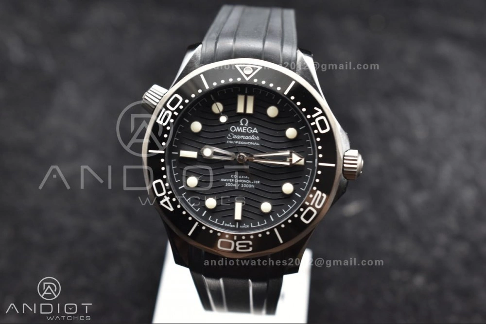 Seamaster Diver 300M PVD VSF Best Edition Black Dial on Black Rubber Strap A EasyMatch 76