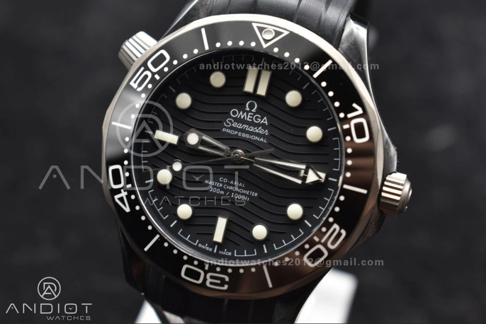 Seamaster Diver 300M PVD VSF Best Edition Black Dial on Black Rubber Strap A EasyMatch 76