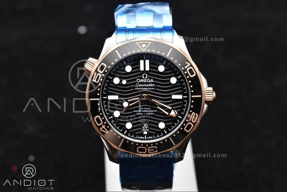 Trendsetting Seamaster Diver 300M SS RG VSF 1:1 Best Edition Black Ceramic Black Dial on SS Bracelet A 85