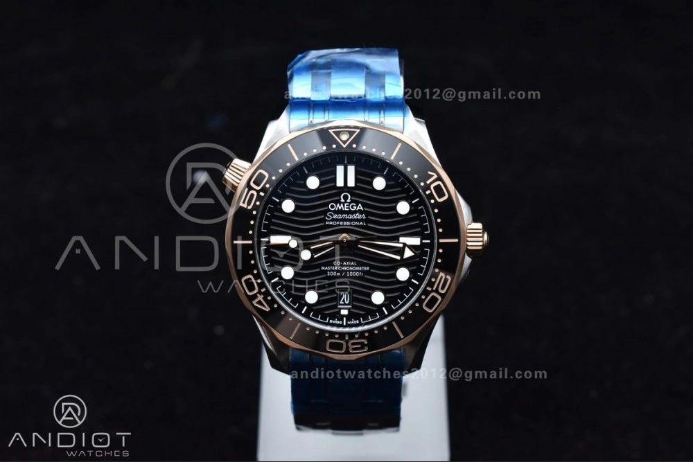 Trendsetting Seamaster Diver 300M SS RG VSF 1:1 Best Edition Black Ceramic Black Dial on SS Bracelet A 85