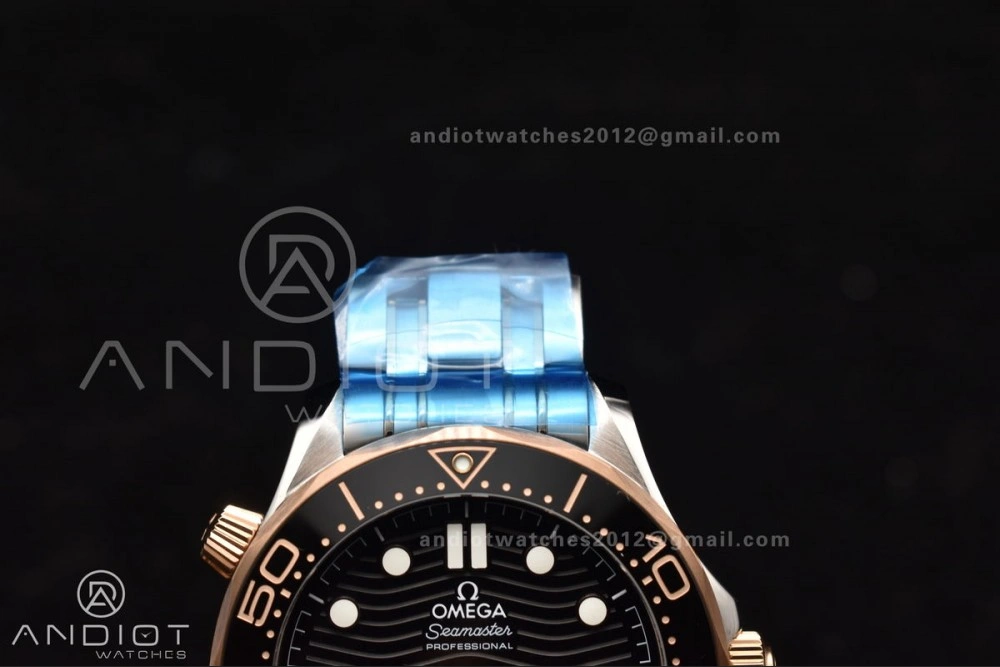 Trendsetting Seamaster Diver 300M SS RG VSF 1:1 Best Edition Black Ceramic Black Dial on SS Bracelet A 85