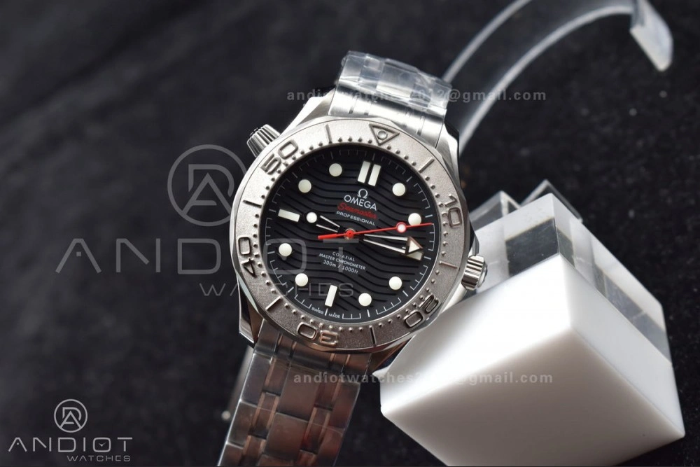 Comfortable Seamaster Diver 300M VSF 1:1 Best Edition Black Ceramic Black Dial On SS Bracelet A 1082