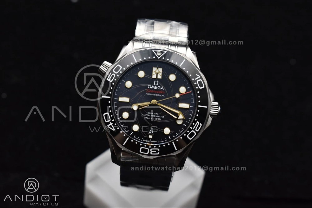 MultiPurpose Seamaster Diver 300M VSF 1:1 Best Edition James Bond 007 Black Ceramic Black Dial On SS Bracelet A 82