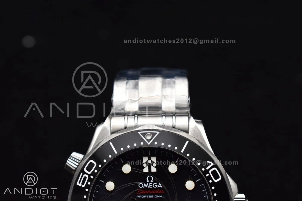 Seamaster Diver 300M VSF 1:1 Best Edition James Bond 007 Black Ceramic Black Dial On SS Bracelet A Sleek 1094