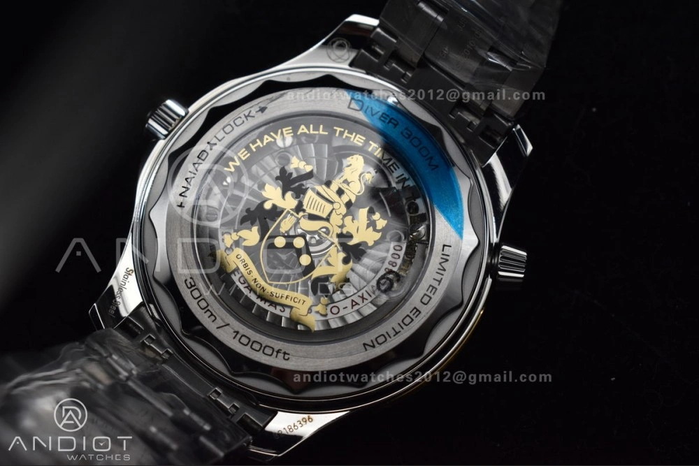 Seamaster Diver 300M VSF 1:1 Best Edition James Bond 007 Black Ceramic Black Dial On SS Bracelet A Sleek 1094