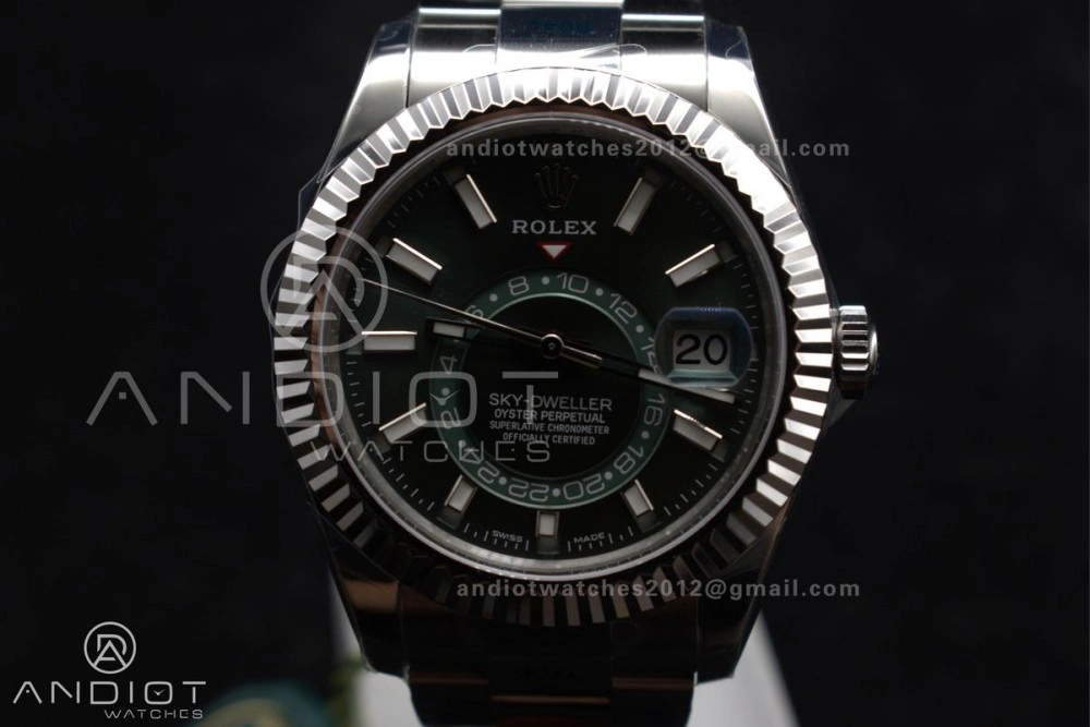 Sky-Dweller 326934 904L SS ZF 1:1 Best Edition Green Dial on SS Bracelet A RelaxedFit 1090