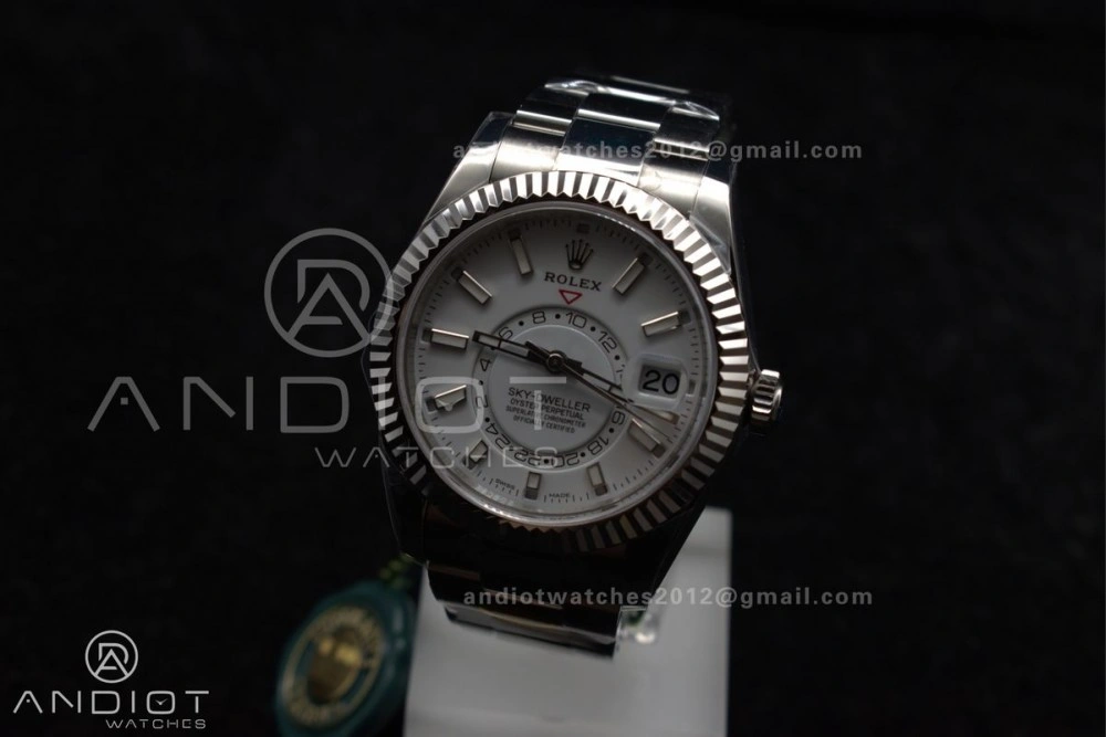 Efficient Sky-Dweller 326934 904L SS ZF 1:1 Best Edition White Dial on SS Bracelet A 1089