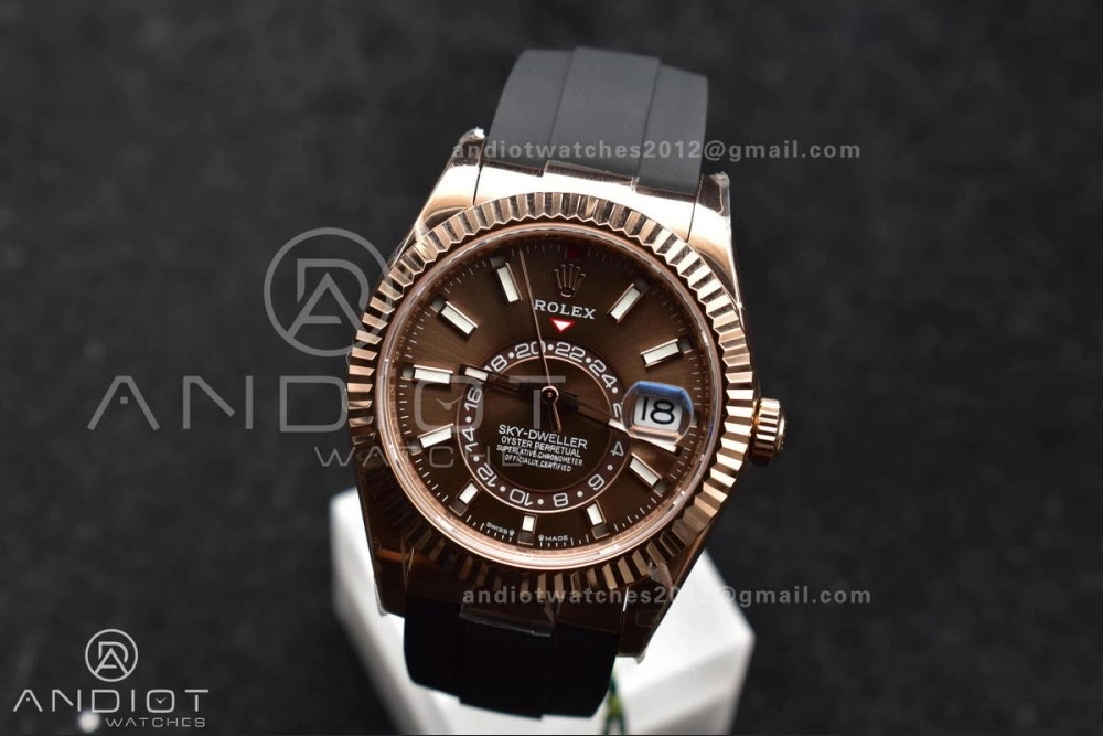 Sky-Dweller 336235 RG ZF 1:1 Best Edition Brown Dial on Oyster-flex Strap A23J (Gain Weight) Refined 1093