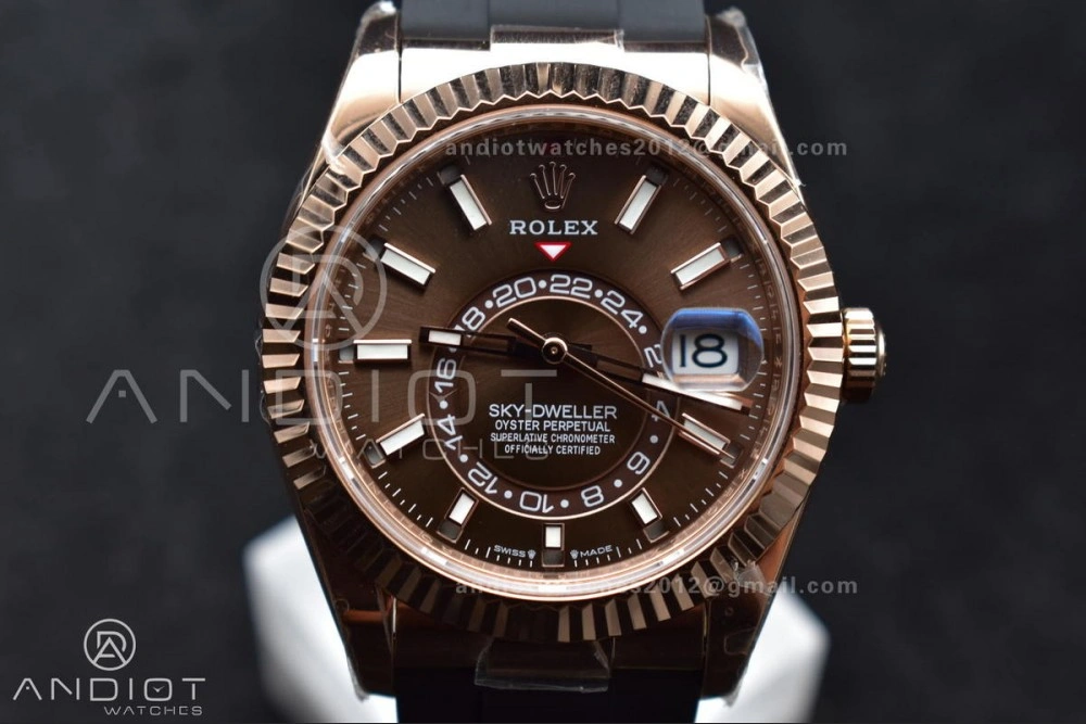 Sky-Dweller 336235 RG ZF 1:1 Best Edition Brown Dial on Oyster-flex Strap A23J (Gain Weight) Refined 1093