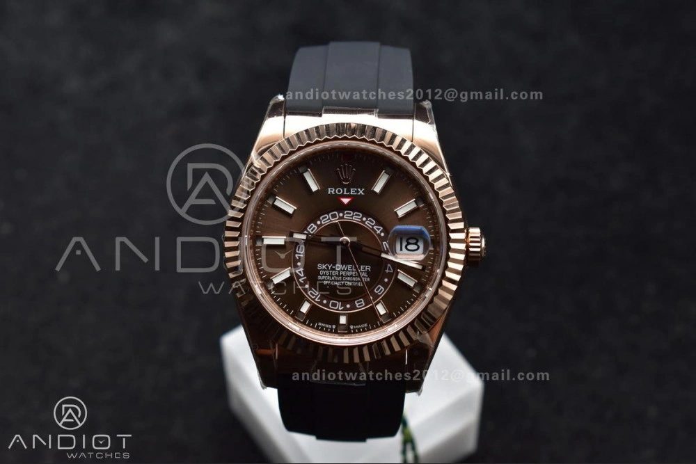 Sky-Dweller 336235 RG ZF 1:1 Best Edition Brown Dial on Oyster-flex Strap A23J (Gain Weight) Refined 1093