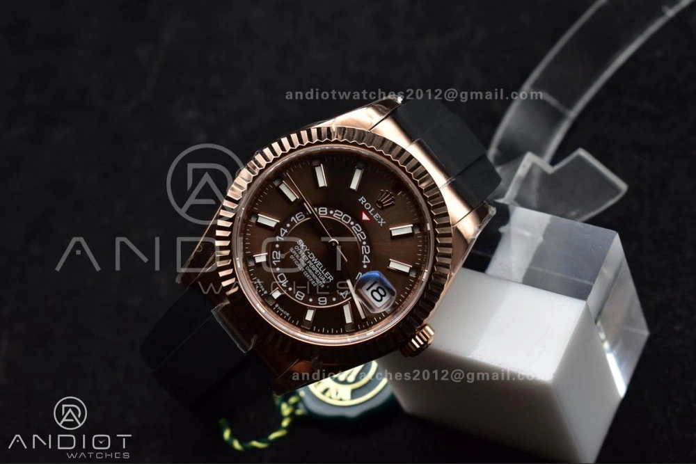 Sky-Dweller 336235 RG ZF 1:1 Best Edition Brown Dial on Oyster-flex Strap A23J (Gain Weight) Refined 1093
