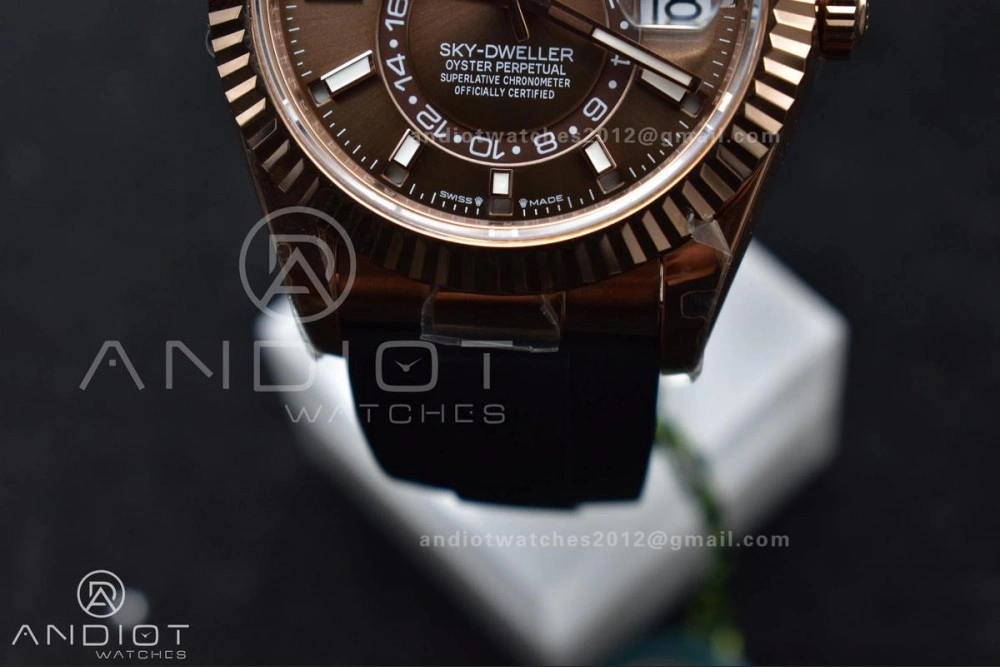 Sky-Dweller 336235 RG ZF 1:1 Best Edition Brown Dial on Oyster-flex Strap A23J (Gain Weight) Refined 1093