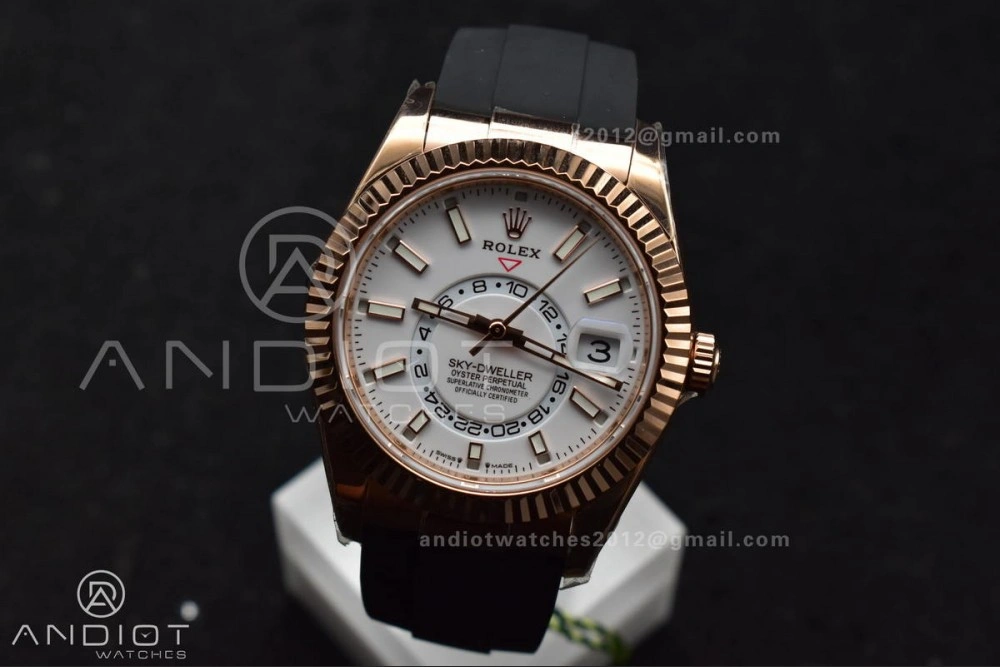 Sky-Dweller 336235 RG ZF 1:1 Best Edition White Dial on Oyster-flex Strap A23J (Gain Weight) Supportive 1101