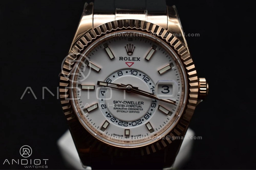 Sky-Dweller 336235 RG ZF 1:1 Best Edition White Dial on Oyster-flex Strap A23J (Gain Weight) Supportive 1101