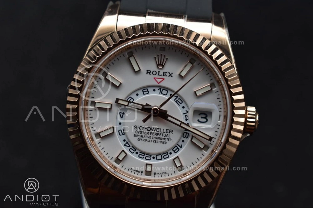 Sky-Dweller 336235 RG ZF 1:1 Best Edition White Dial on Oyster-flex Strap A23J (Gain Weight) Supportive 1101
