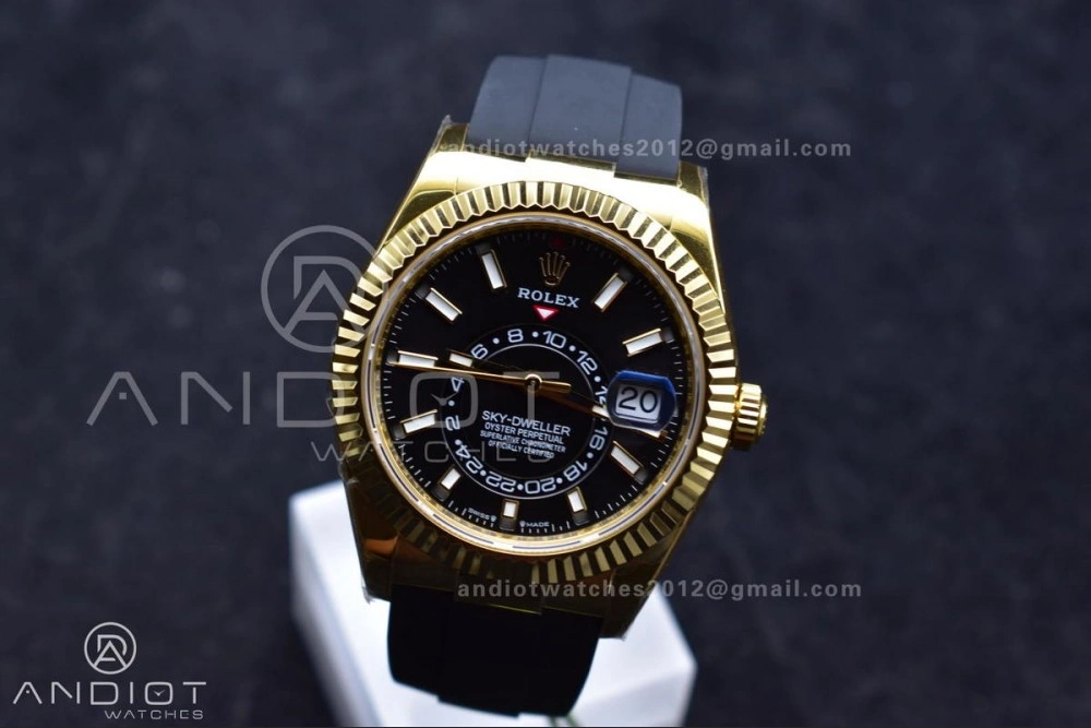 Sky-Dweller 336238 YG ZF 1:1 Best Edition Black Dial on Oysterflex Strap A23J (Gain Weight) GoodFit 1098