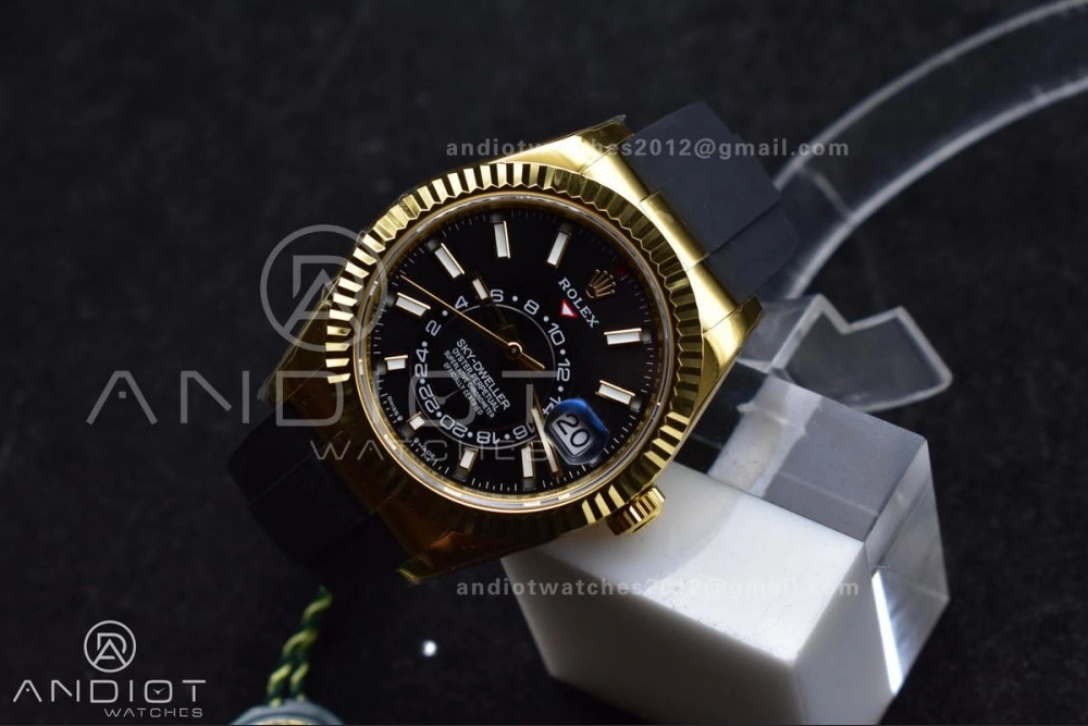 Sky-Dweller 336238 YG ZF 1:1 Best Edition Black Dial on Oysterflex Strap A23J (Gain Weight) GoodFit 1098