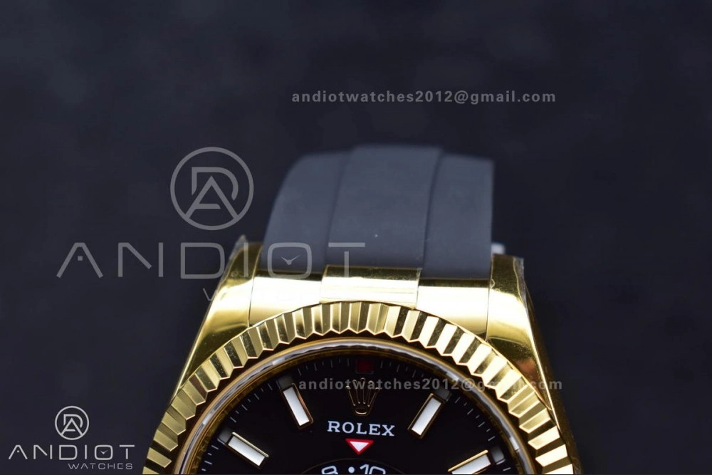 Sky-Dweller 336238 YG ZF 1:1 Best Edition Black Dial on Oysterflex Strap A23J (Gain Weight) GoodFit 1098