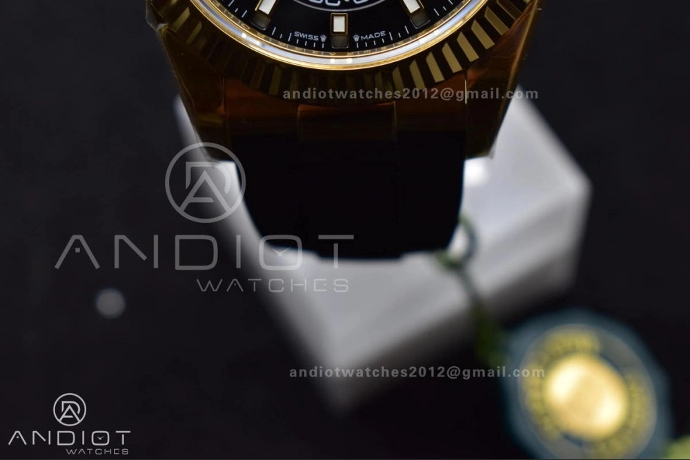 Sky-Dweller 336238 YG ZF 1:1 Best Edition Black Dial on Oysterflex Strap A23J (Gain Weight) GoodFit 1098