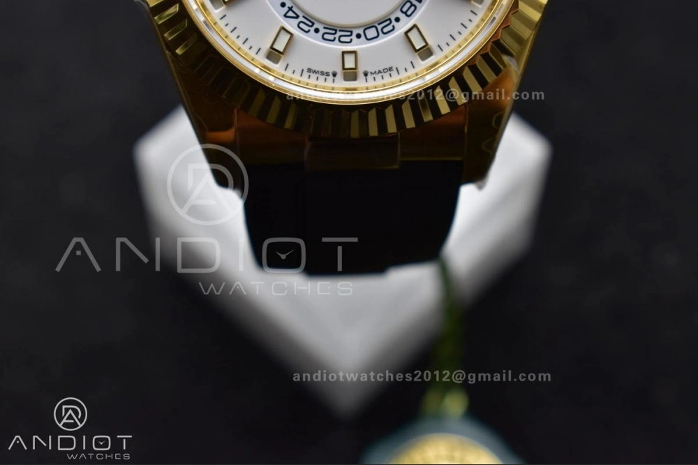 Comfortable Sky-Dweller 336238 YG ZF 1:1 Best Edition White Dial on Oysterflex Strap A23J (Gain Weight) 1100