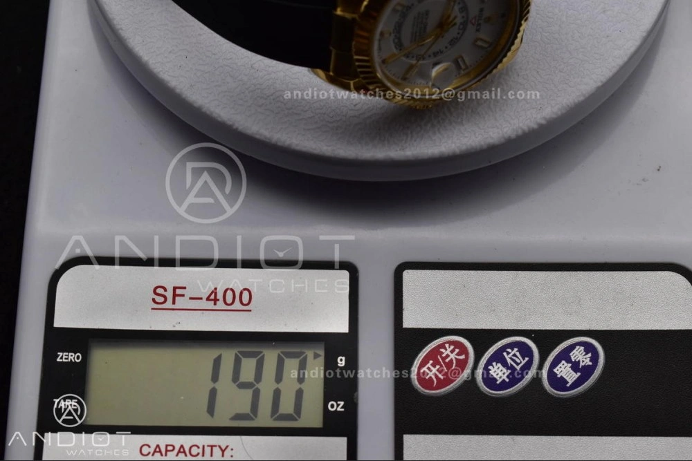 Comfortable Sky-Dweller 336238 YG ZF 1:1 Best Edition White Dial on Oysterflex Strap A23J (Gain Weight) 1100