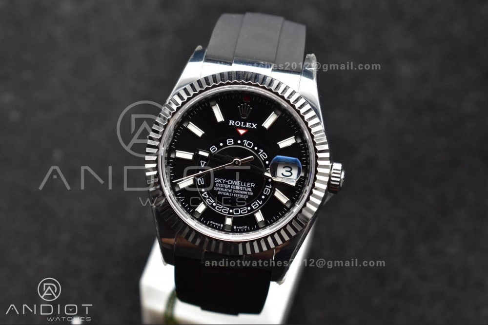 Stylish Sky-Dweller 336239 SS ZF 1:1 Best Edition Black Dial on Oysterflex Strap A23J (Gain Weight) 1106