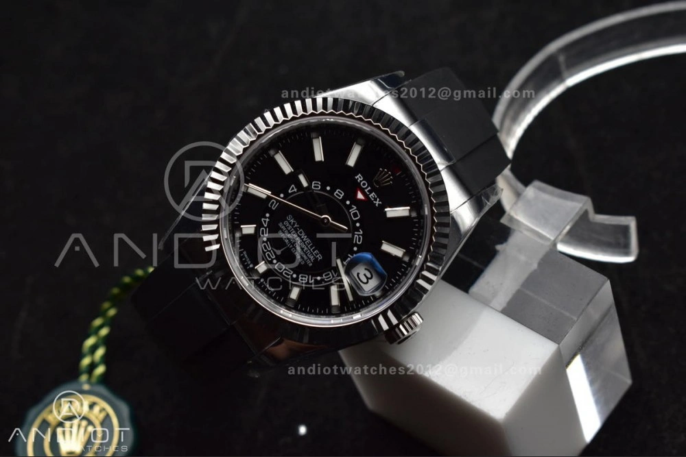 Stylish Sky-Dweller 336239 SS ZF 1:1 Best Edition Black Dial on Oysterflex Strap A23J (Gain Weight) 1106