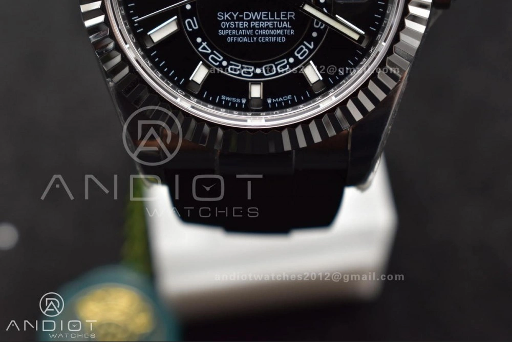 Stylish Sky-Dweller 336239 SS ZF 1:1 Best Edition Black Dial on Oysterflex Strap A23J (Gain Weight) 1106