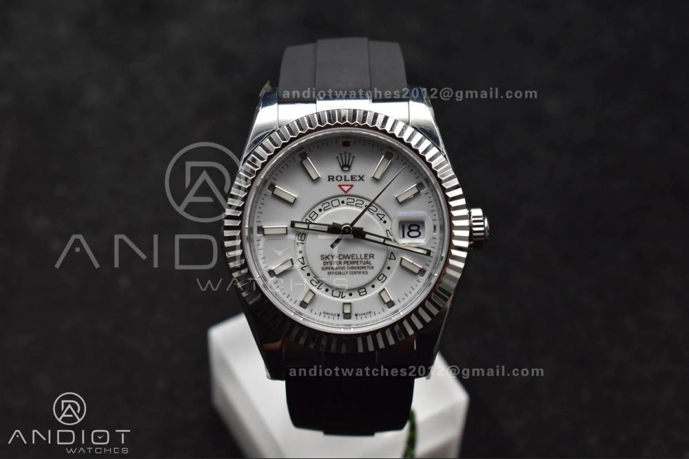 Sky-Dweller 336239 SS ZF 1:1 Best Edition White Dial on Oysterflex Strap A23J (Gain Weight) MoistureWicking 1102