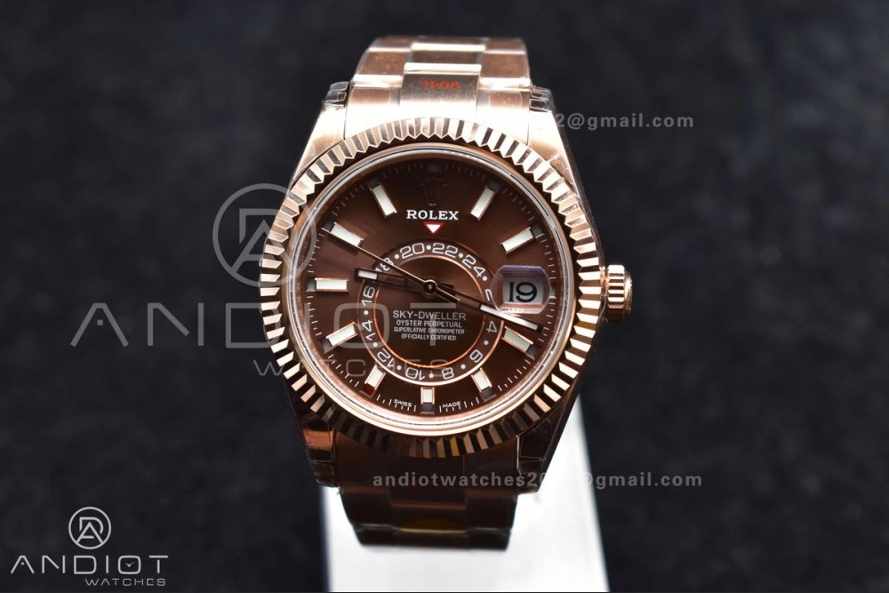 Sporty Skydweller RG Noob Best Edition Brown Dial on RG Bracelet A23J 1103