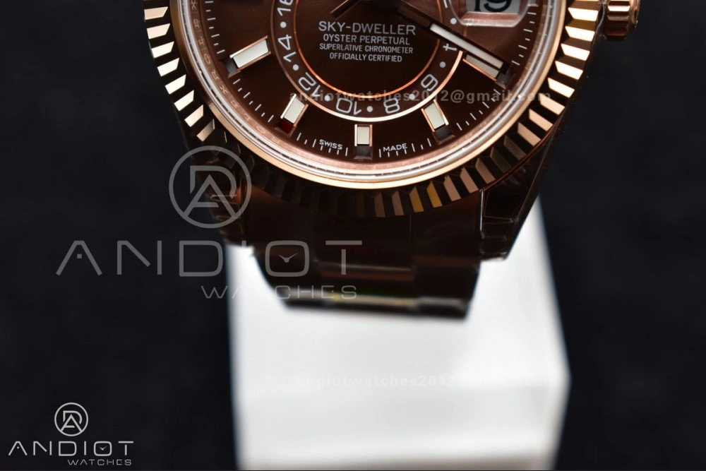 Sporty Skydweller RG Noob Best Edition Brown Dial on RG Bracelet A23J 1103