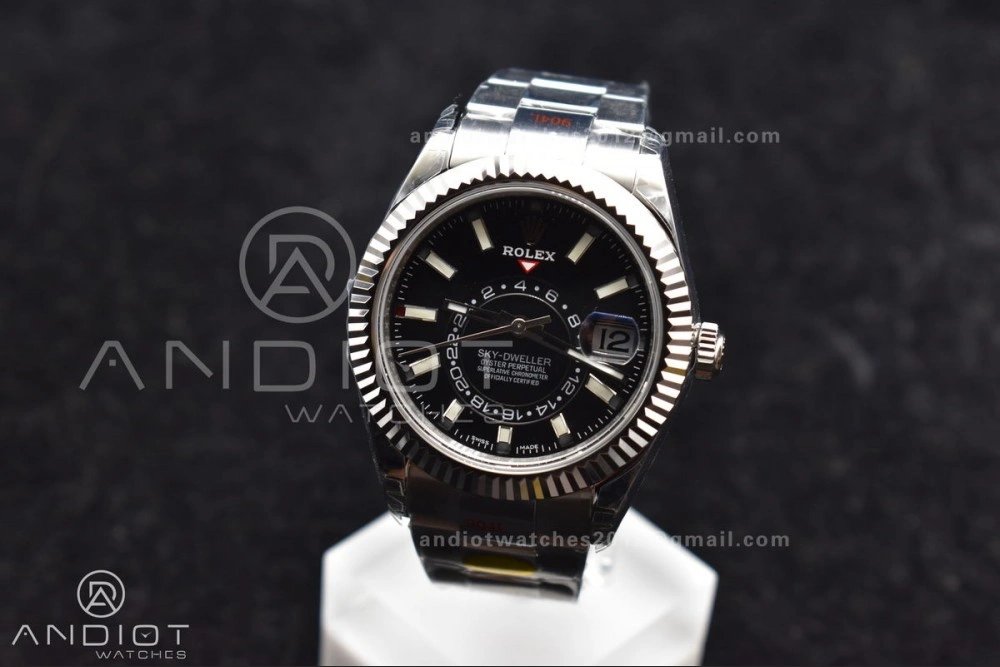 Skydweller SS Noob Best Edition Black Dial on SS Oyster Bracelet A23J Sophisticated 1105