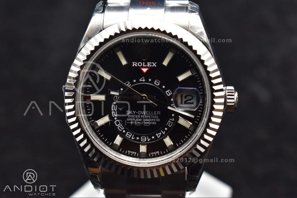 Skydweller SS Noob Best Edition Black Dial on SS Oyster Bracelet A23J Sophisticated 1105